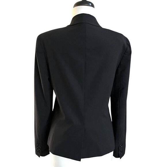 Theory Wool Blend Classic Blazer 8 Black Jacket Academia Business Office Preppy - Picture 2 of 13